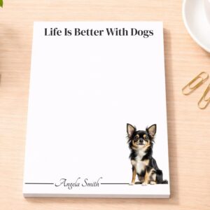 Personalized Long Haired Chihuahua Notepad | Lined or Unlined