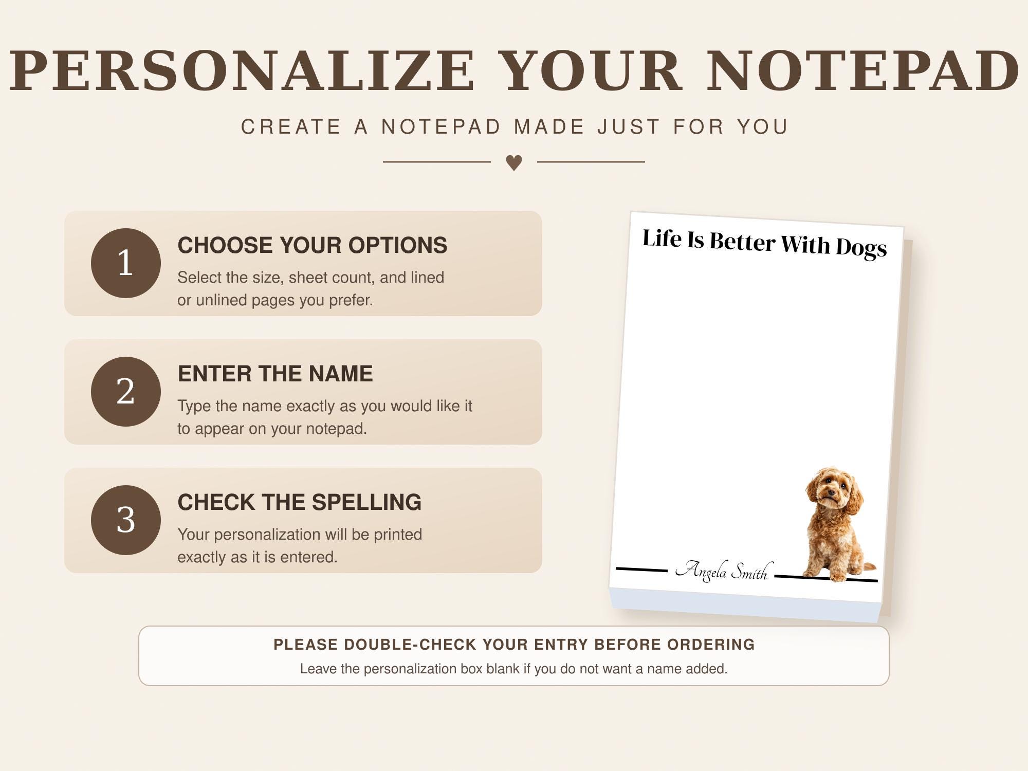 Personalized Cockapoo Notepad | Lined or Unlined - Image 7