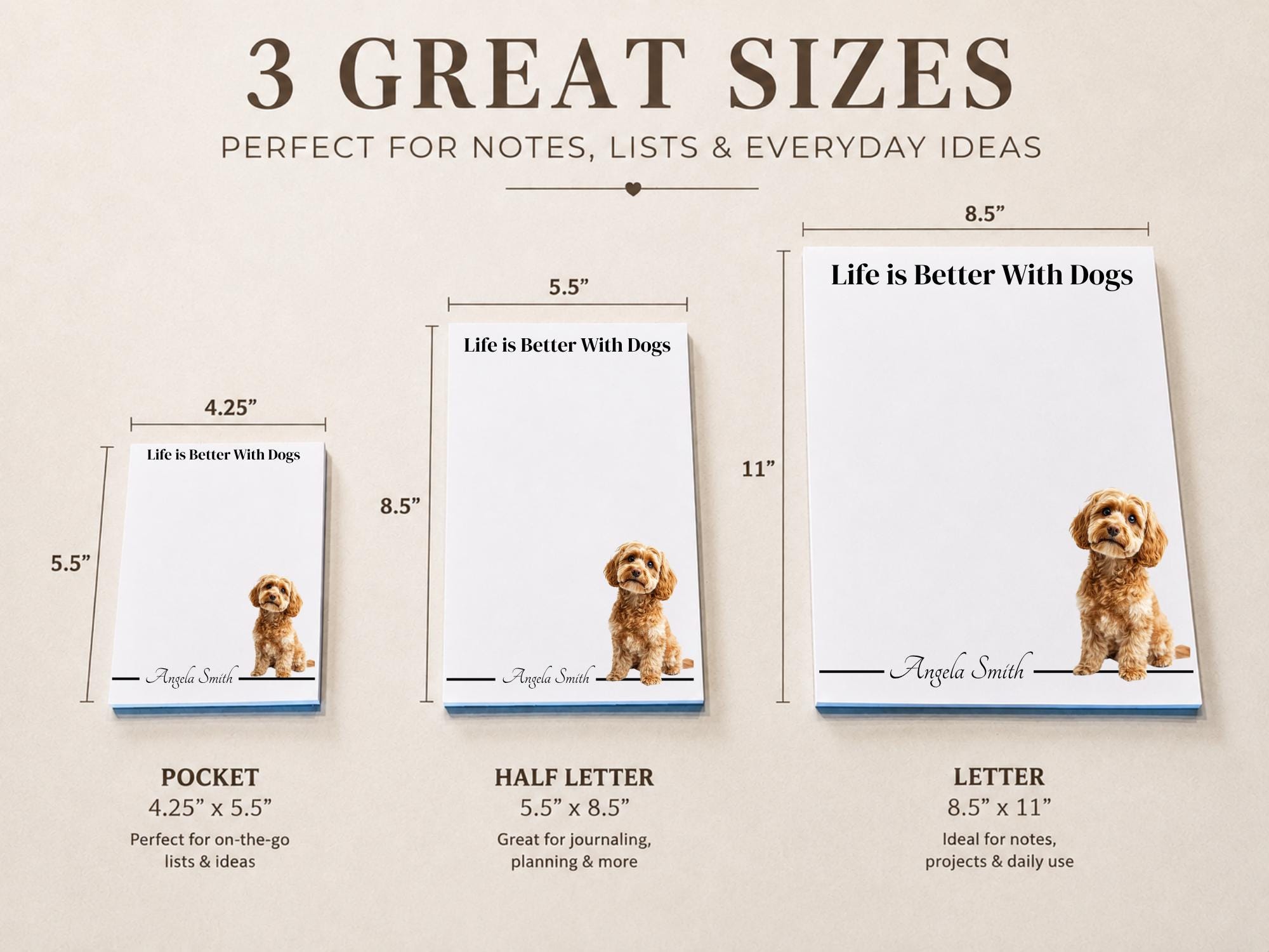 Personalized Cockapoo Notepad | Lined or Unlined - Image 3