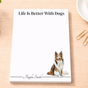 Personalized Collie Notepad | Lined or Unlined