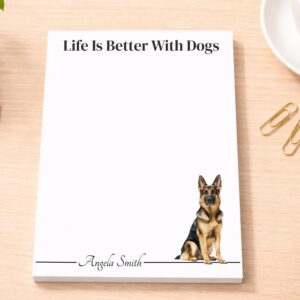 Personalized German Shepherd Notepad | Lined or Unlined