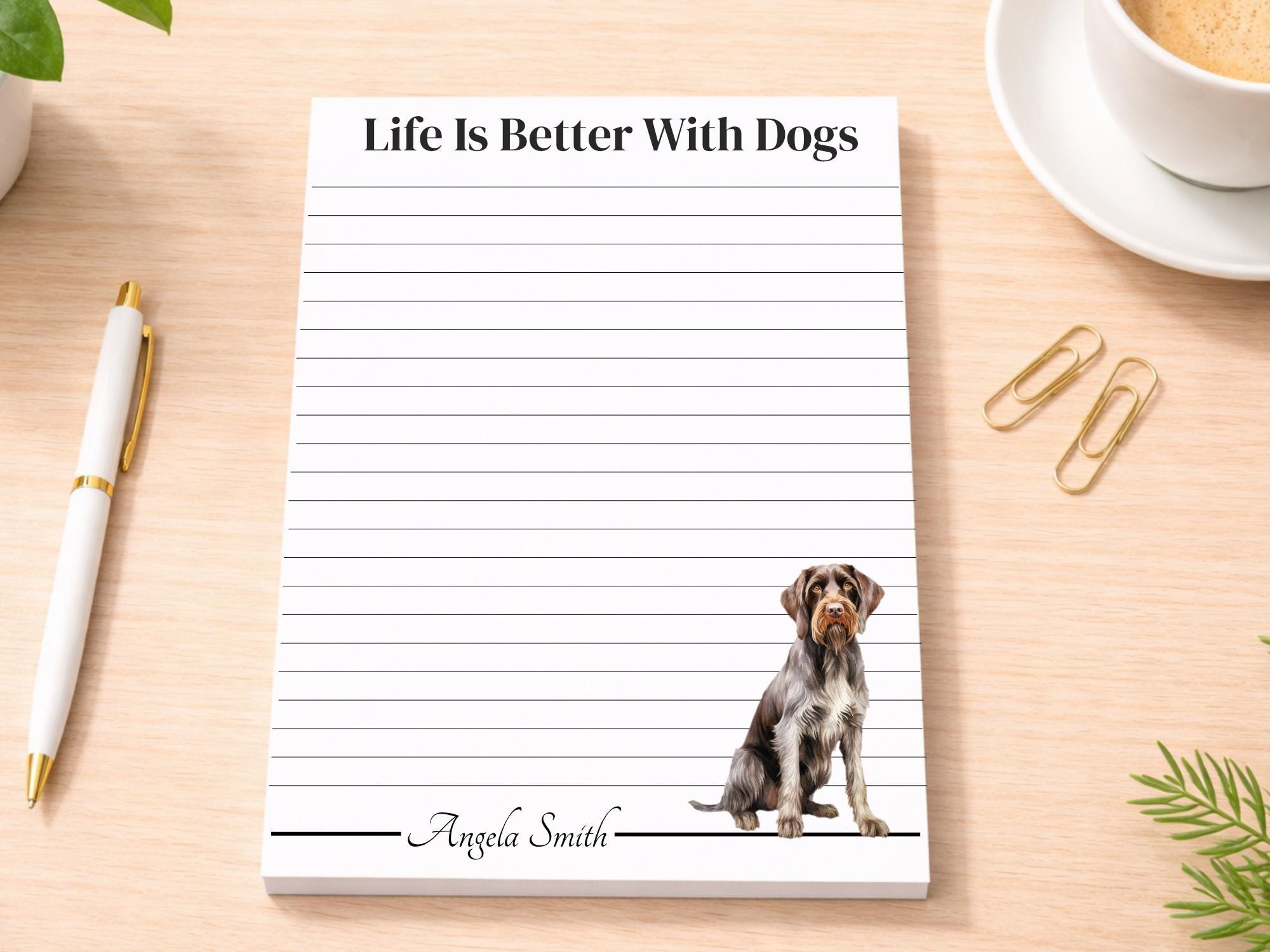 Personalized German Wirehaired Pointer Notepad | Lined or Unlined - Image 2