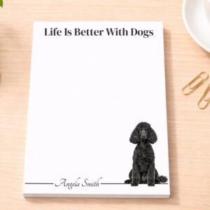 Personalized Black Standard Poodle Notepad | Lined or Unlined