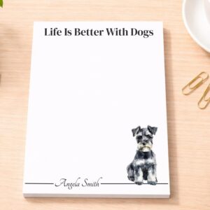 Personalized Miniature Schnauzer Notepad | Lined or Unlined