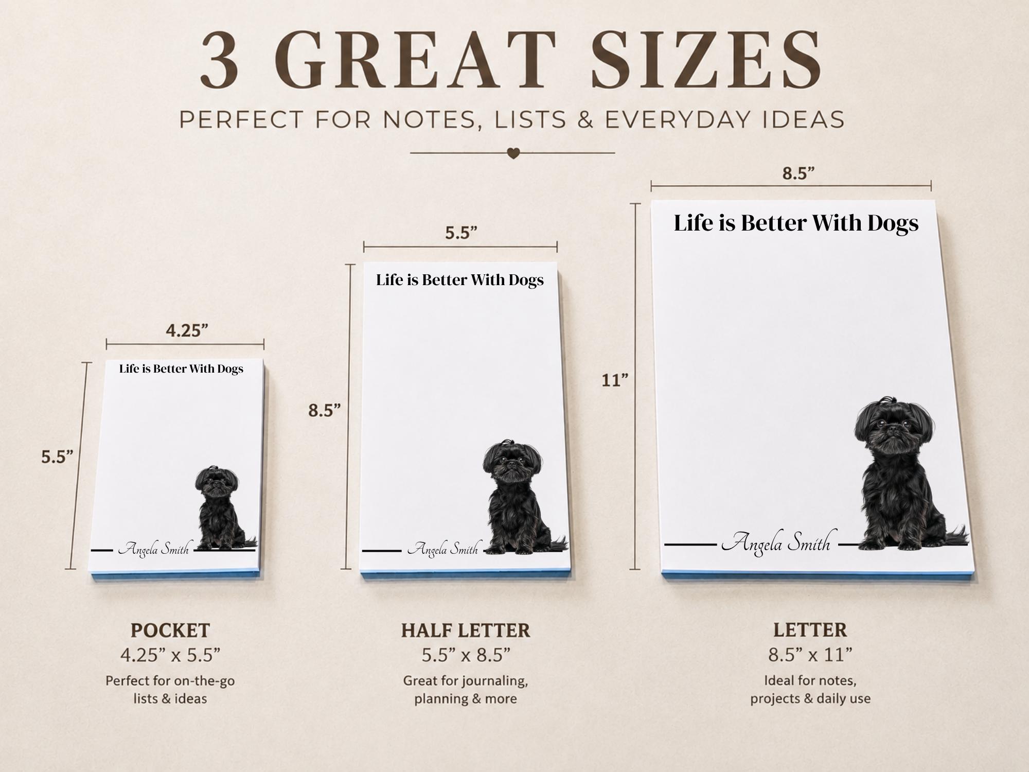 Personalized Black Shih Tzu Notepad | Lined or Unlined - Image 3