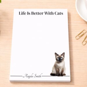 Personalized Siamese Cat Notepad | Lined or Unlined
