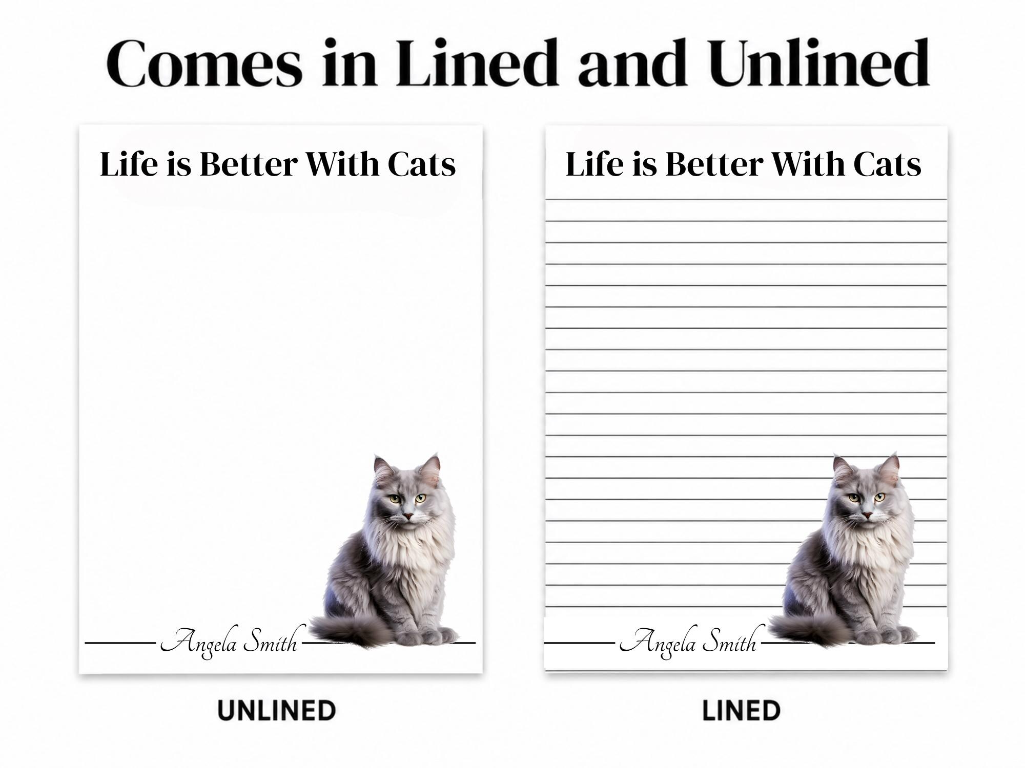 Personalized Gray Maine Coon Cat Notepad | Lined or Unlined - Image 5