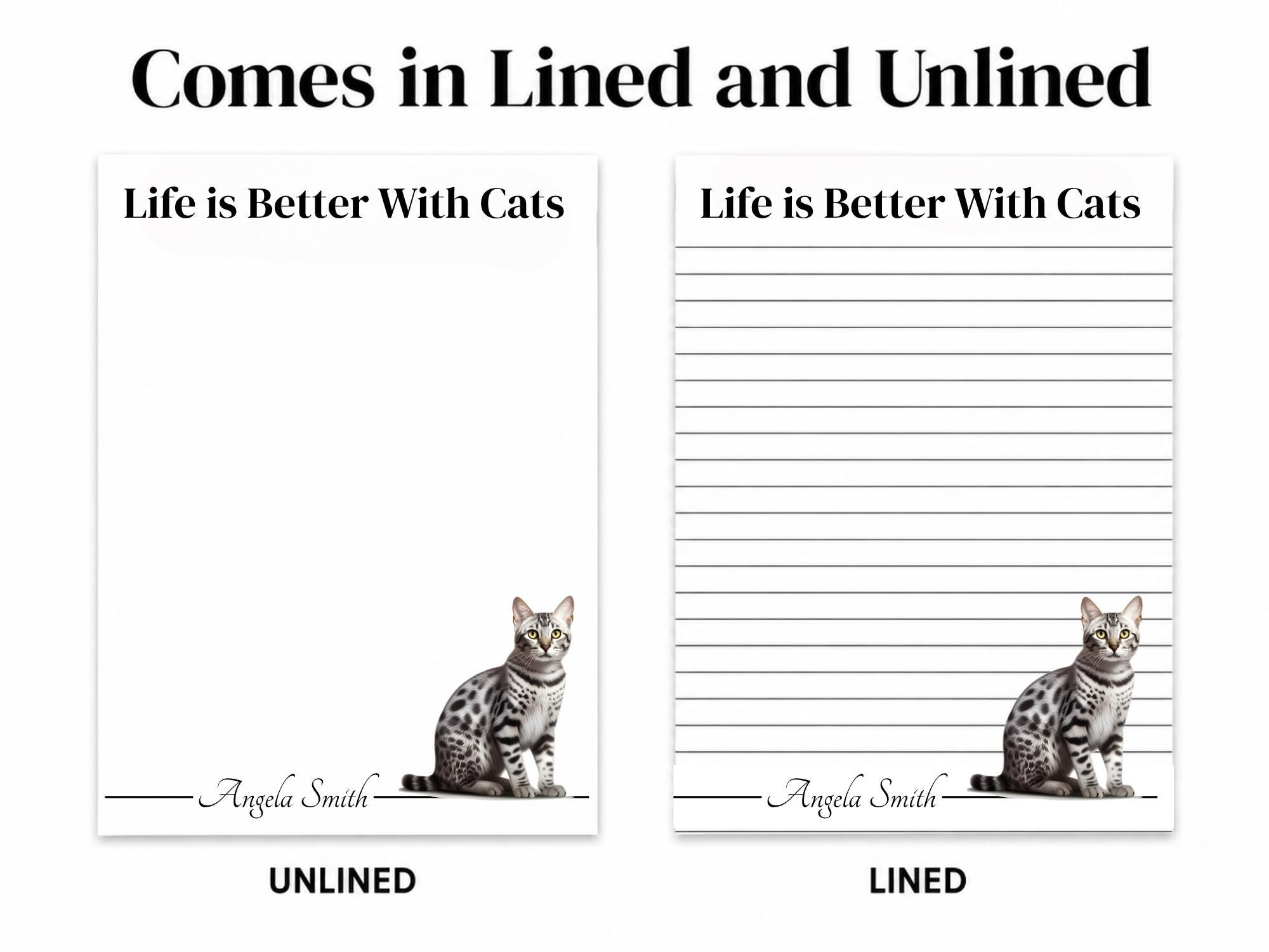 Personalized Egyptian Mau Cat Notepad | Lined or Unlined - Image 5