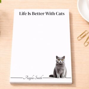 Personalized British Shorthair Cat Notepad | Lined or Unlined