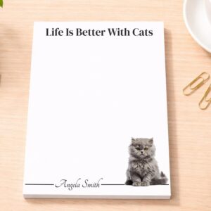 Personalized British Longhair Cat Notepad | Lined or Unlined