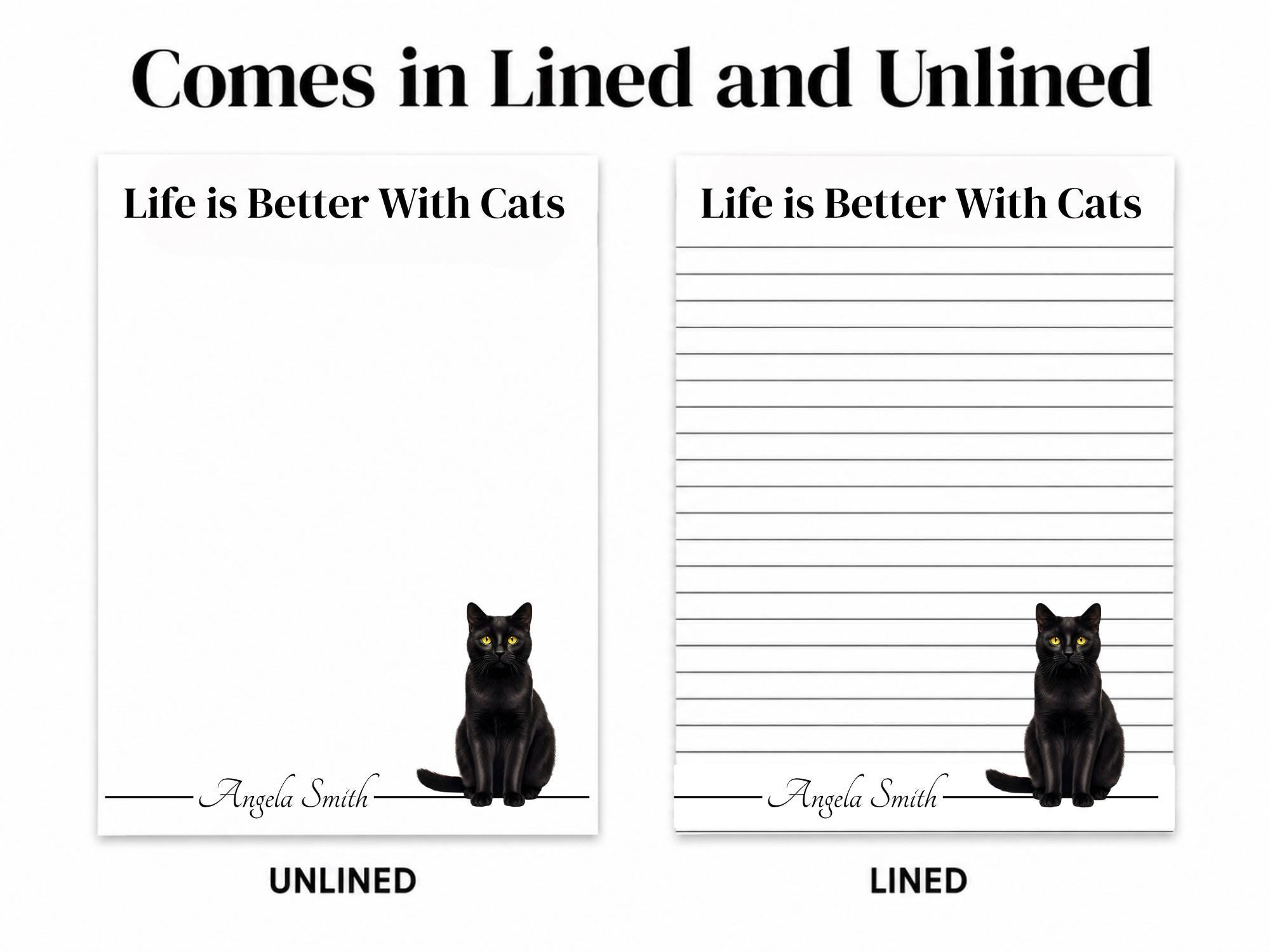 Personalized Black Cat Notepad | Lined or Unlined - Image 5