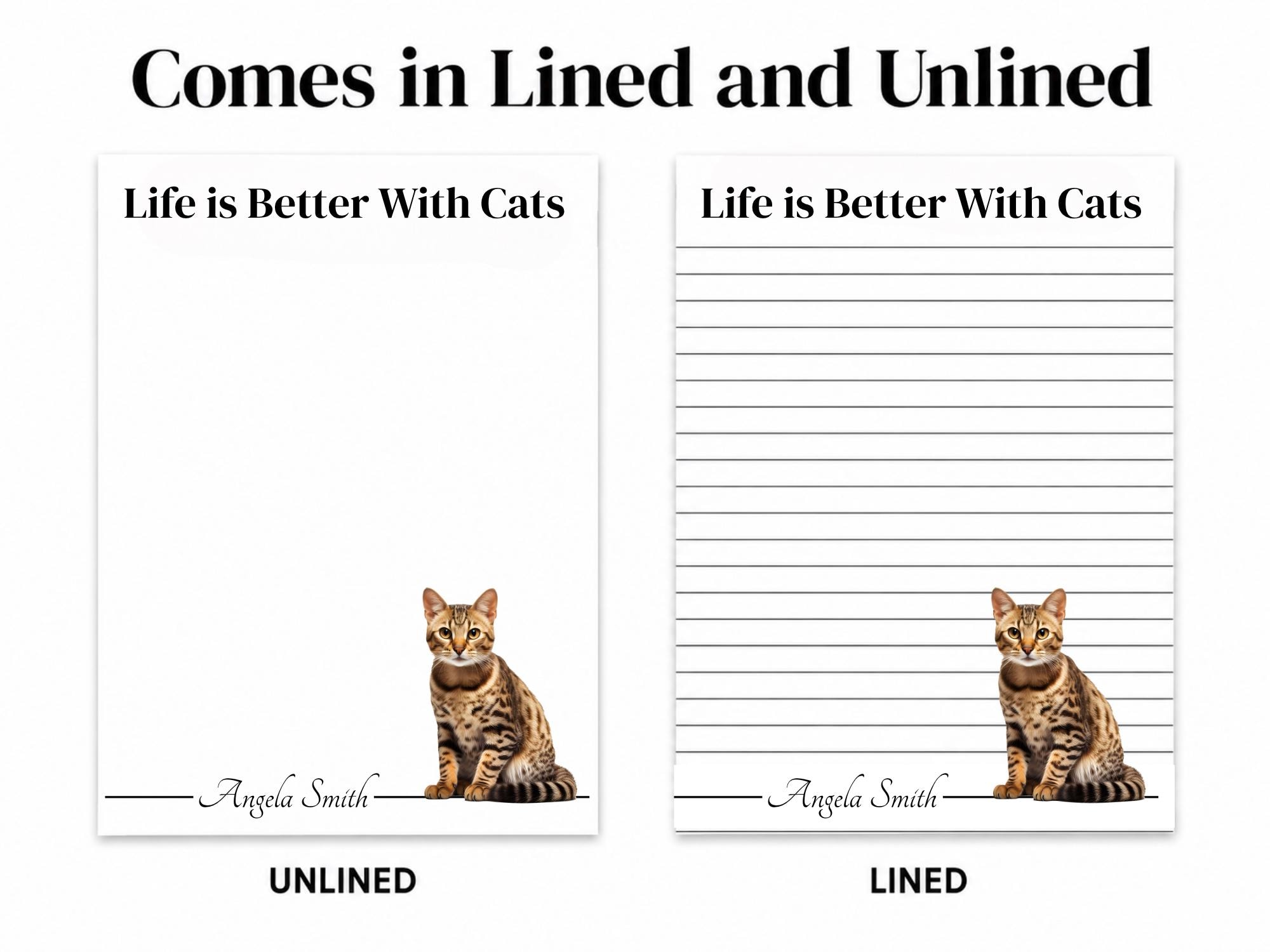 Personalized Bengal Cat Notepad | Lined or Unlined - Image 5