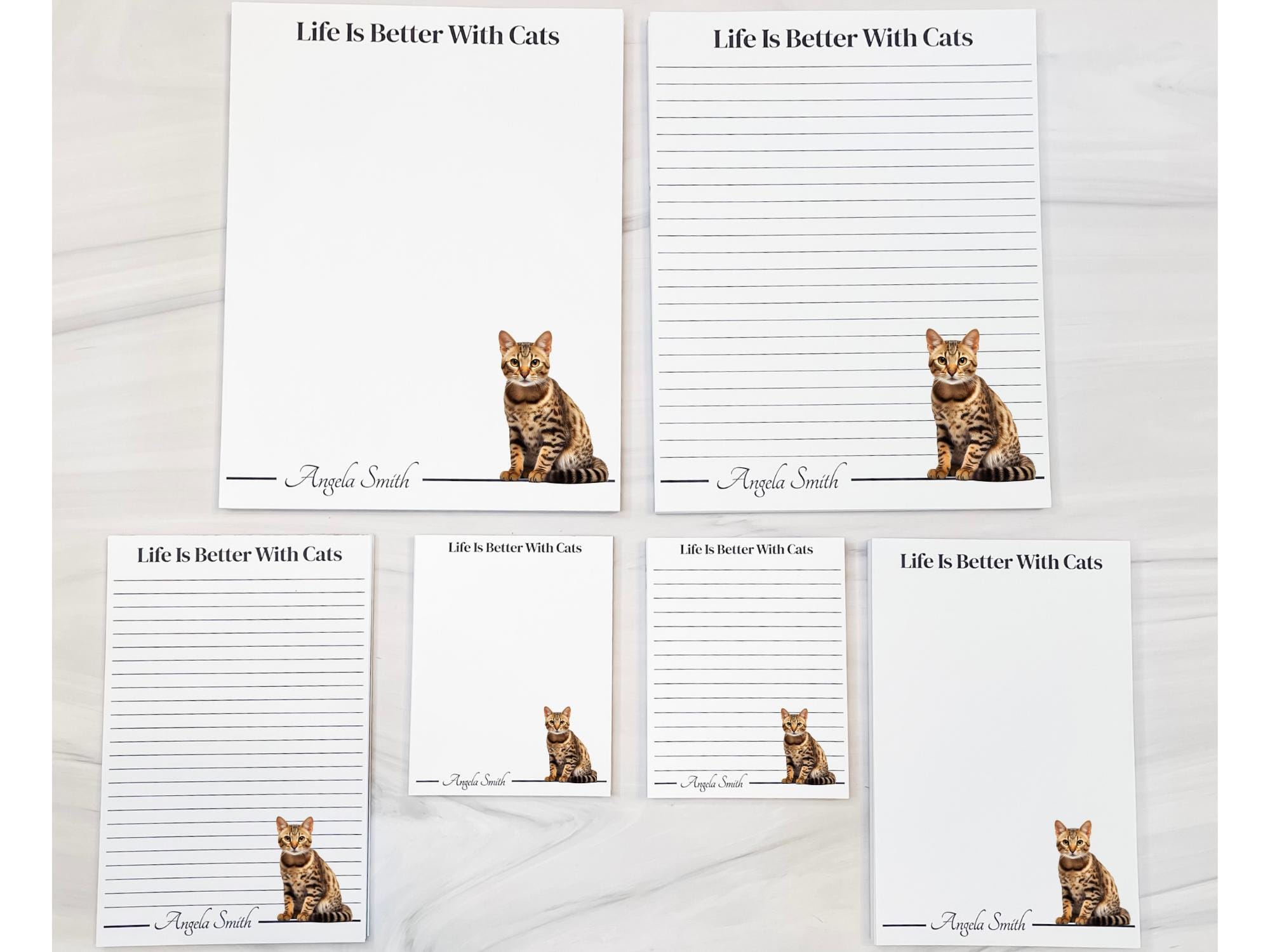 Personalized Bengal Cat Notepad | Lined or Unlined - Image 8