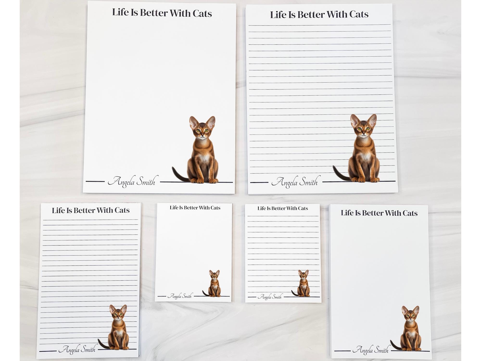 Personalized Abyssinian Cat Notepad | Lined or Unlined - Image 8