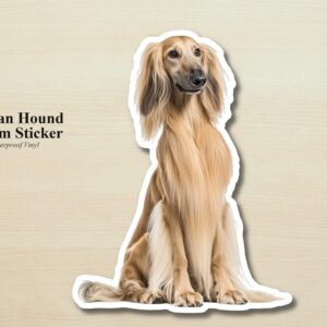 Afghan Hound Sticker | Waterproof Vinyl Dog Decal (Laptop, Water Bottle)