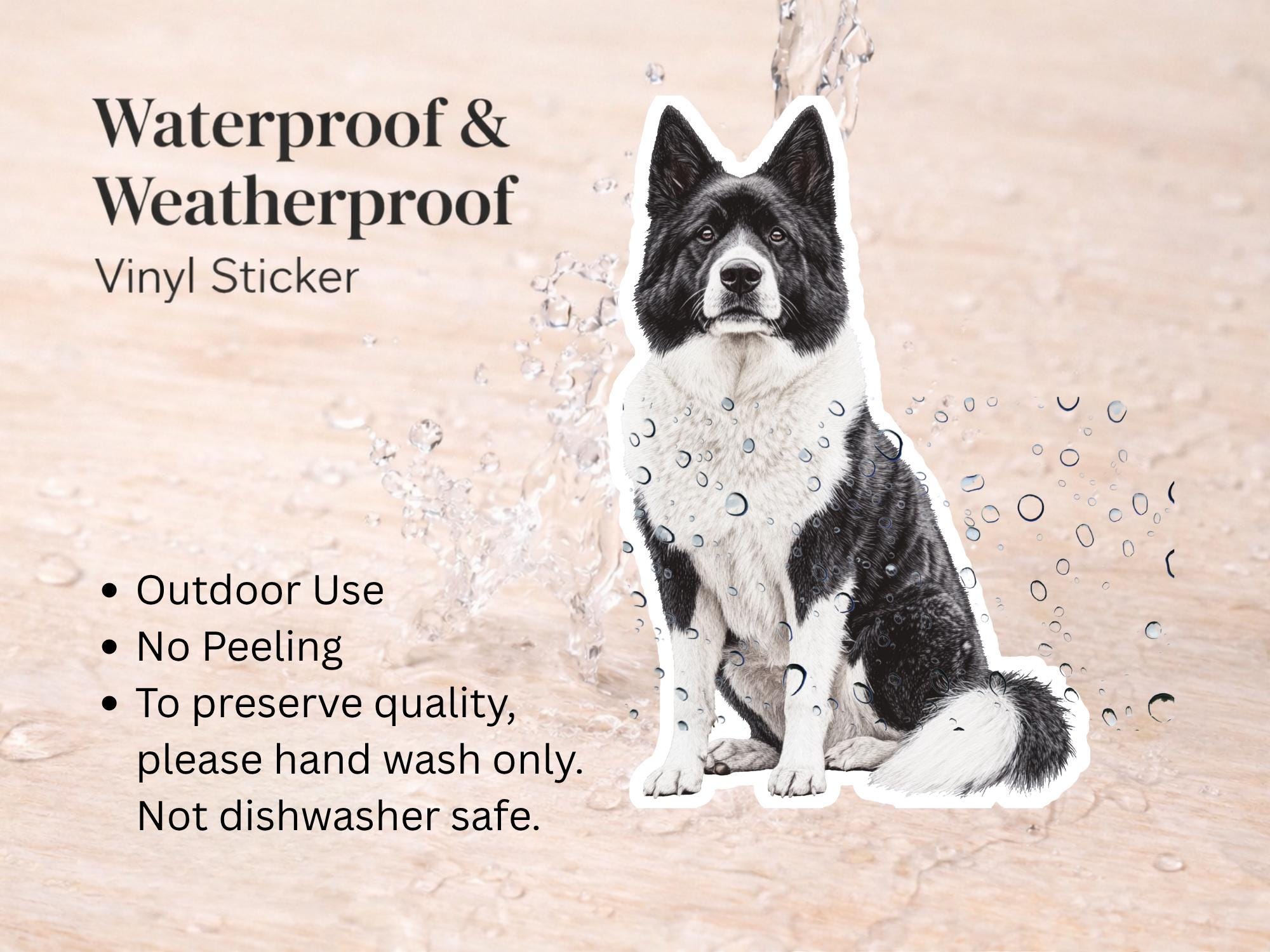 Akita Sticker | Waterproof Vinyl Dog Decal (Laptop, Water Bottle) - Image 3