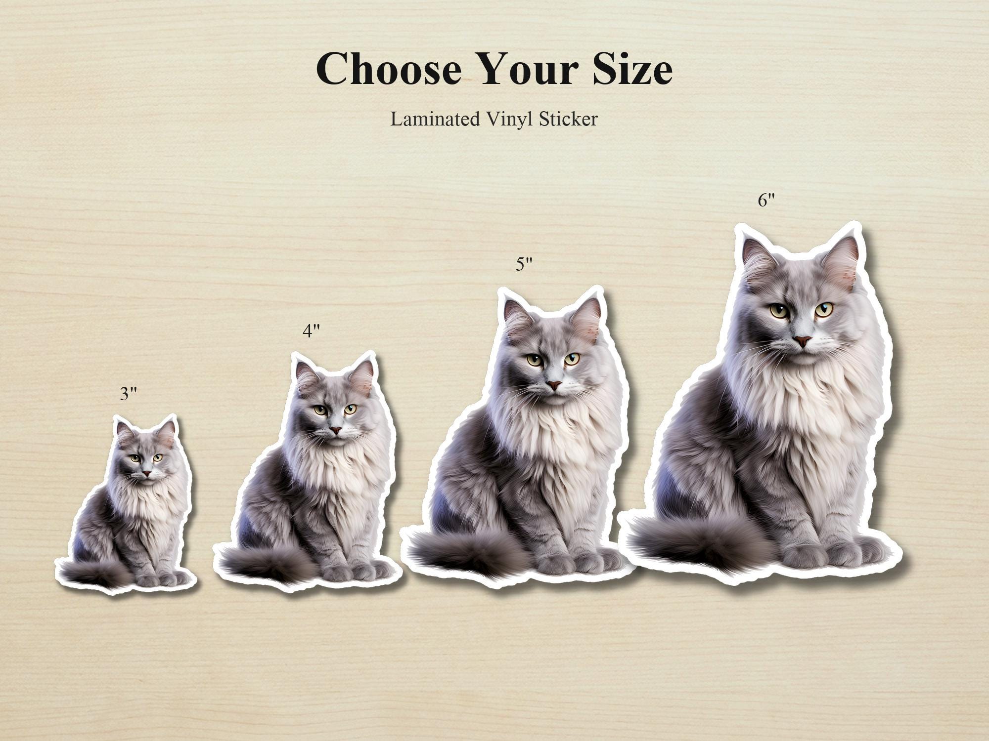 Maine Coon Cat Sticker | Waterproof Vinyl Cat Decal - Image 2