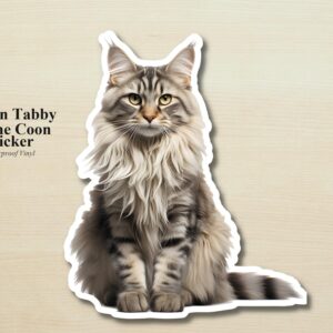 Maine Coon Cat Sticker | Waterproof Vinyl Cat Decal