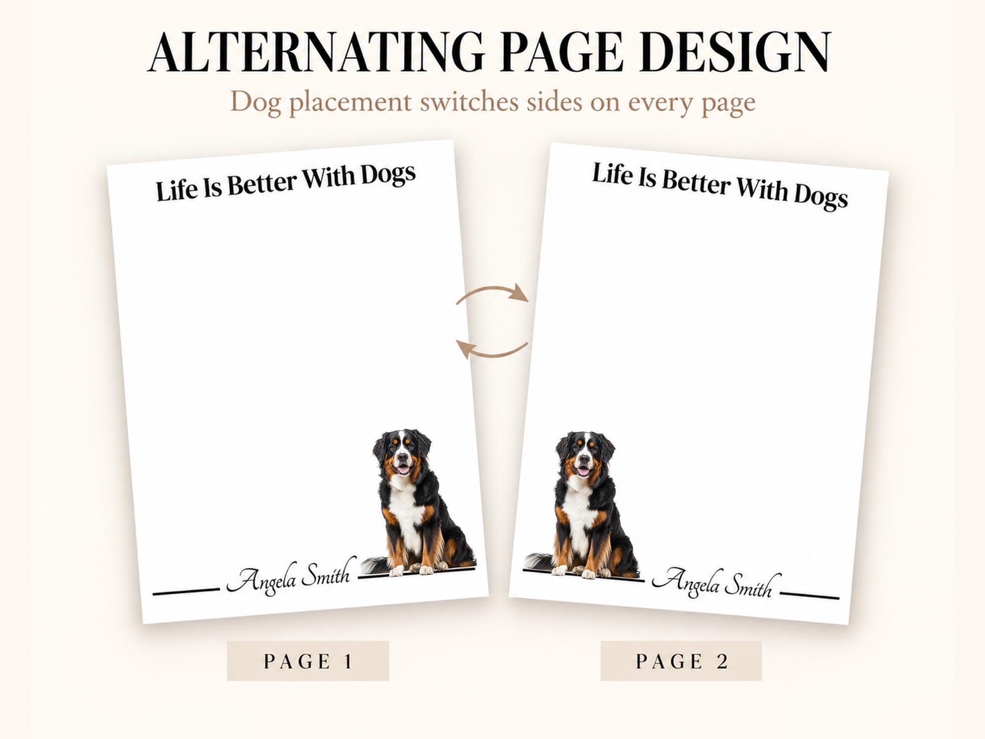 Personalized Bernese Mountain Dog Notepad | Lined or Unlined - Image 8