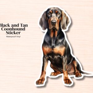 Black and Tan Coonhound Sticker | Waterproof Vinyl Dog Decal
