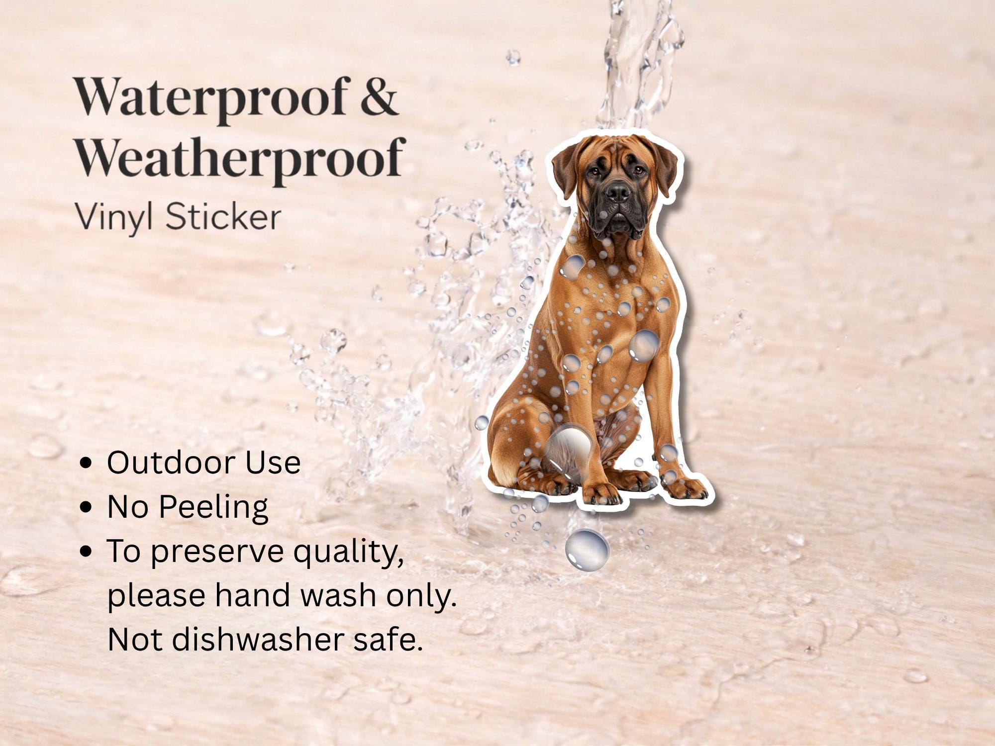 Boerboel Sticker | Waterproof Vinyl Dog Decal - Image 3