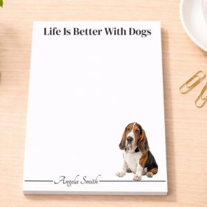 Personalized Basset Hound Notepad | Lined or Unlined