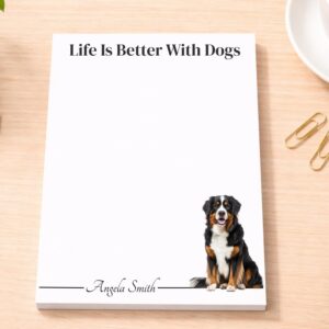 Personalized Bernese Mountain Dog Notepad | Lined or Unlined