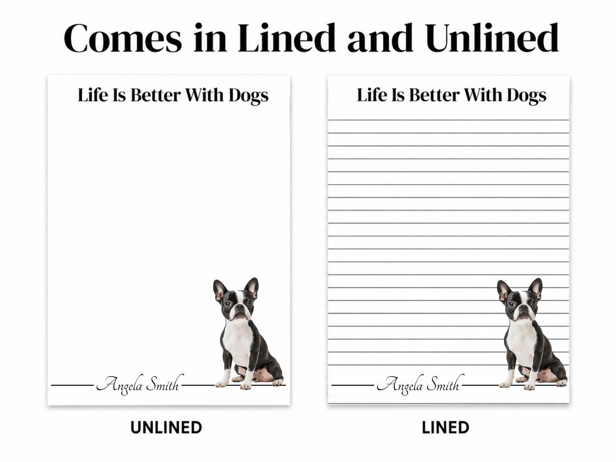 Personalized Boston Terrier Notepad | Lined or Unlined - Image 5