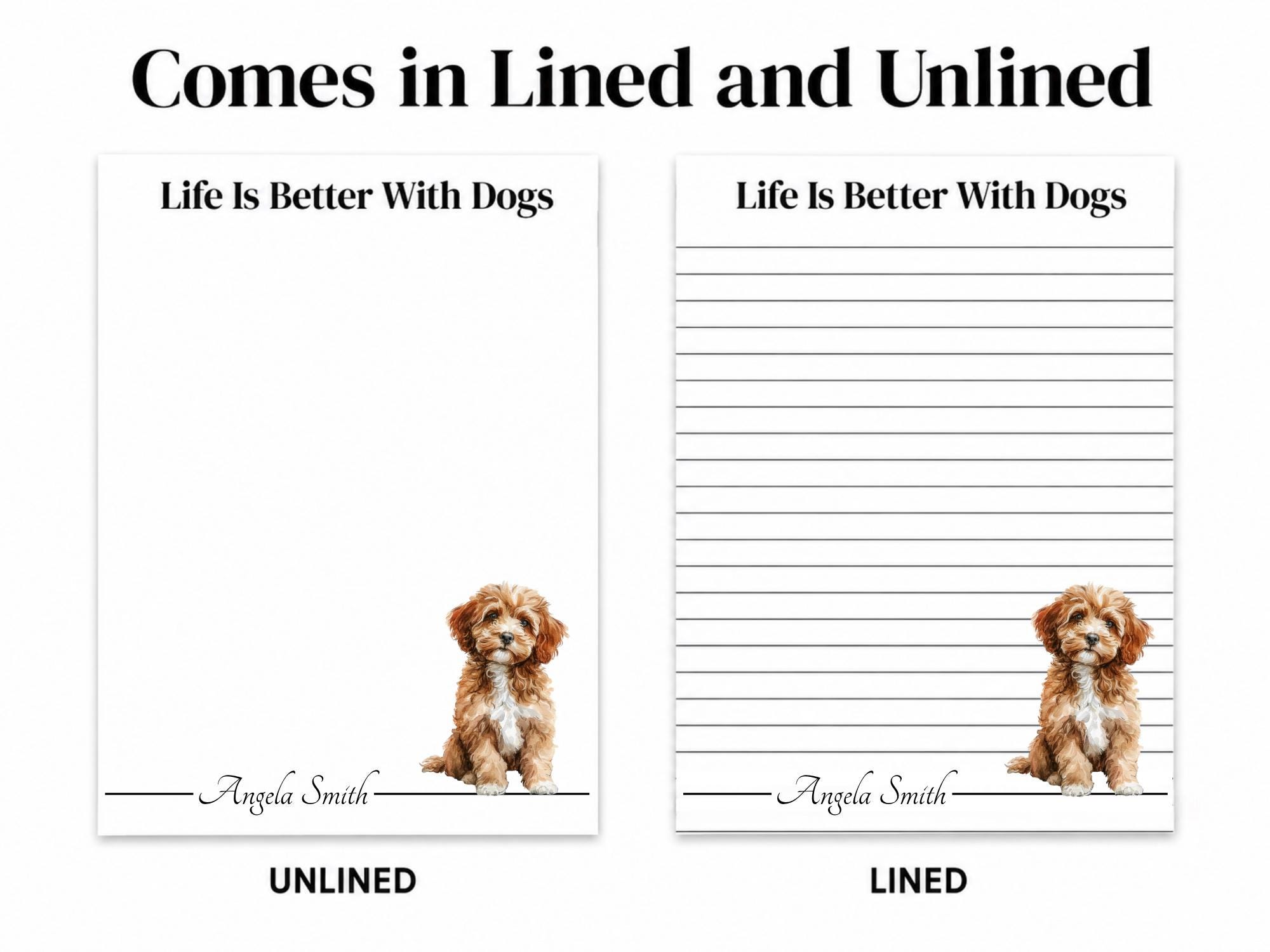 Personalized Cavapoo Notepad | Lined or Unlined - Image 5