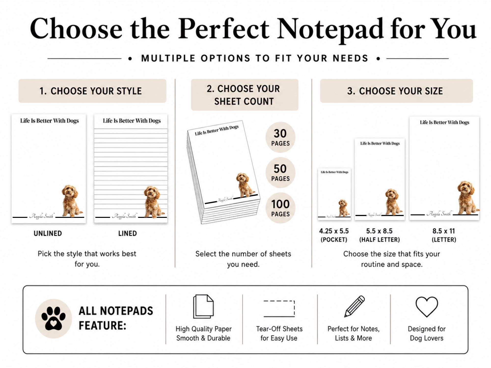 Personalized Cockapoo Notepad | Lined or Unlined - Image 6