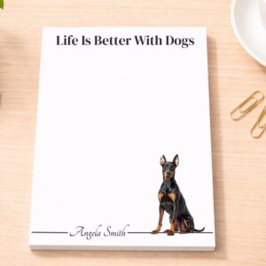 Personalized Doberman Notepad | Lined or Unlined