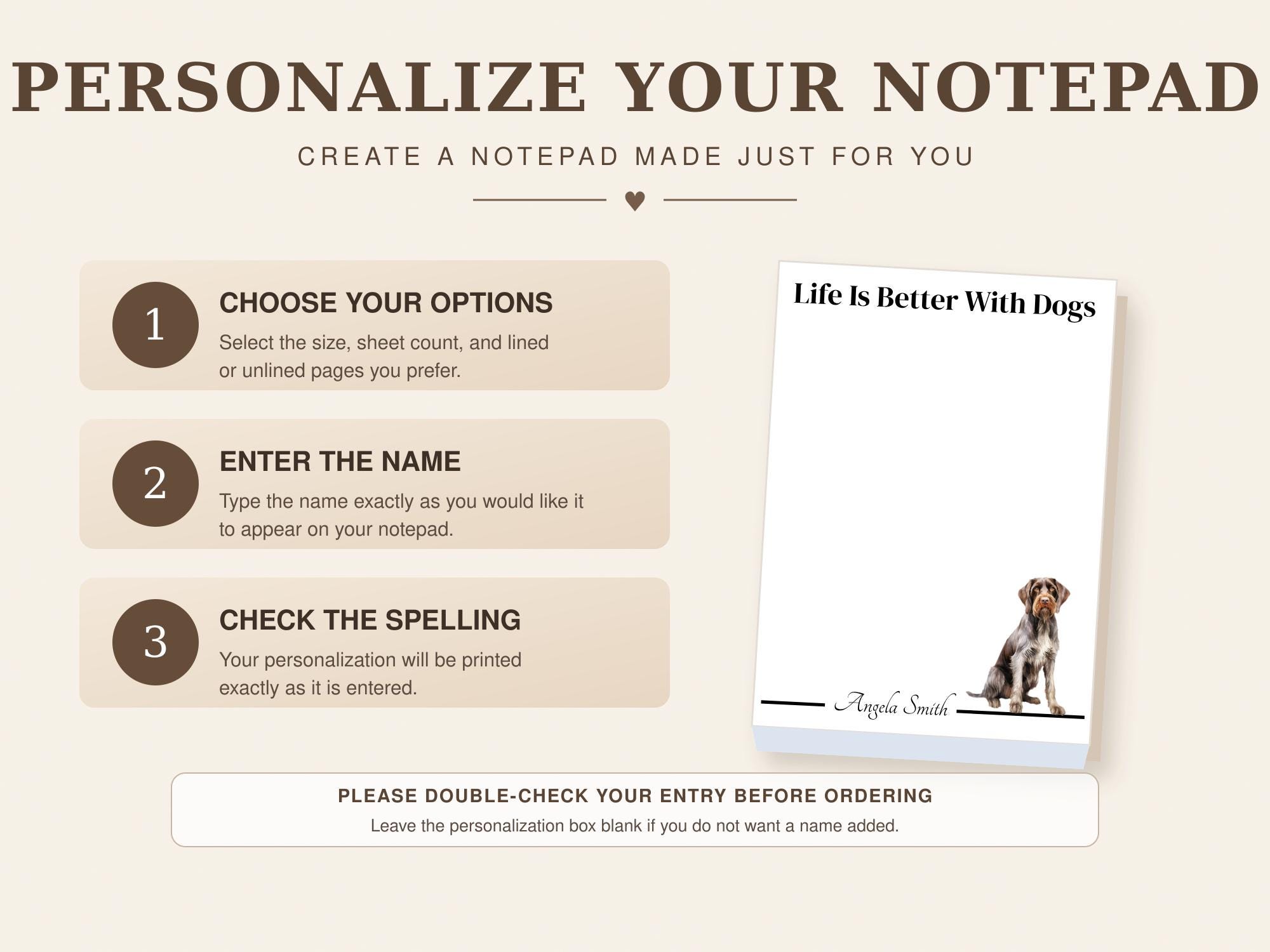 Personalized German Wirehaired Pointer Notepad | Lined or Unlined - Image 7