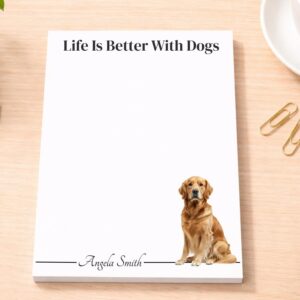 Personalized Golden Retriever Notepad | Lined or Unlined