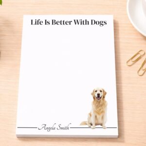 Personalized Golden Retriever Notepad | Lined or Unlined