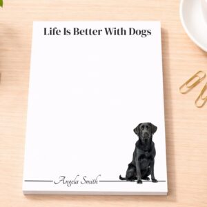 Personalized Black Labrador Retriever Notepad | Lined or Unlined