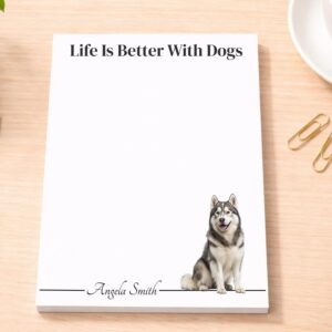 Personalized Malamute Notepad | Lined or Unlined