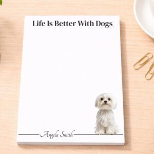 Personalized Maltese Notepad | Lined or Unlined