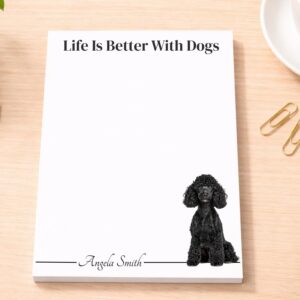 Personalized Black Miniature Poodle Notepad | Lined or Unlined
