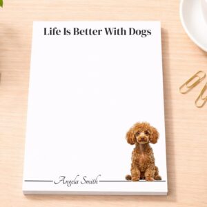 Personalized Red Miniature Poodle Notepad | Lined or Unlined
