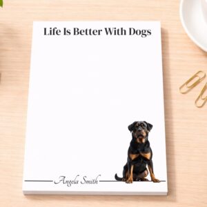 Personalized Rottweiler Notepad | Lined or Unlined