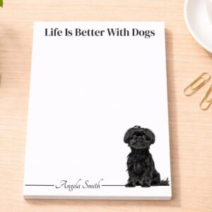 Personalized Black Shih Tzu Notepad | Lined or Unlined