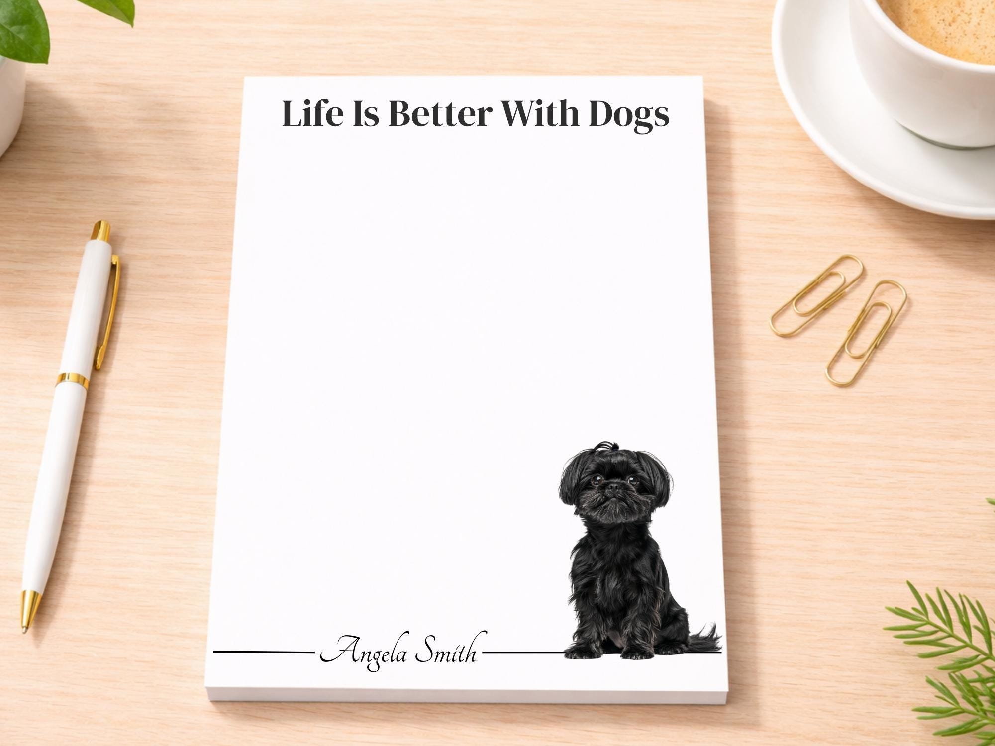 Personalized Black Shih Tzu Notepad | Lined or Unlined