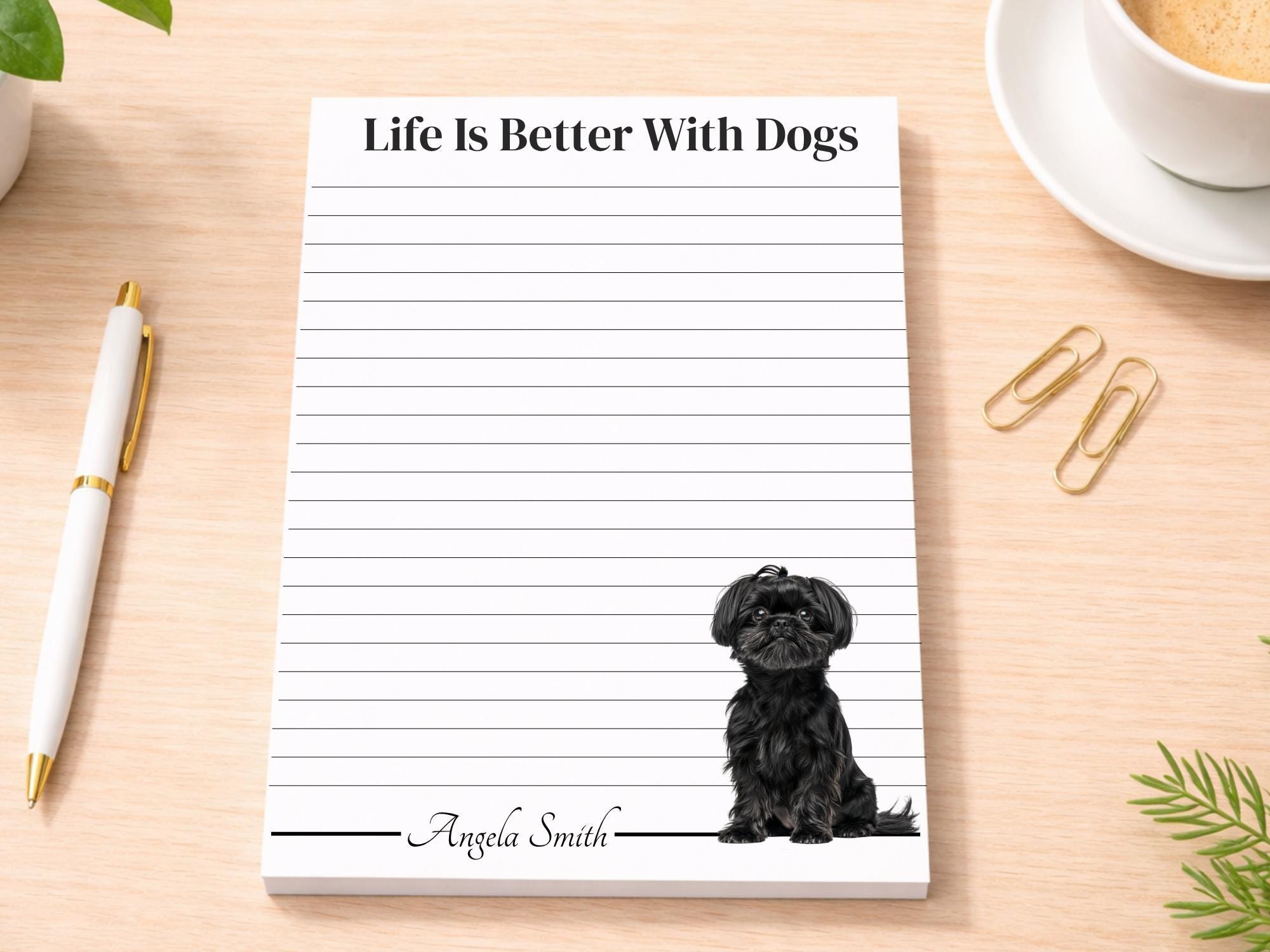Personalized Black Shih Tzu Notepad | Lined or Unlined - Image 2