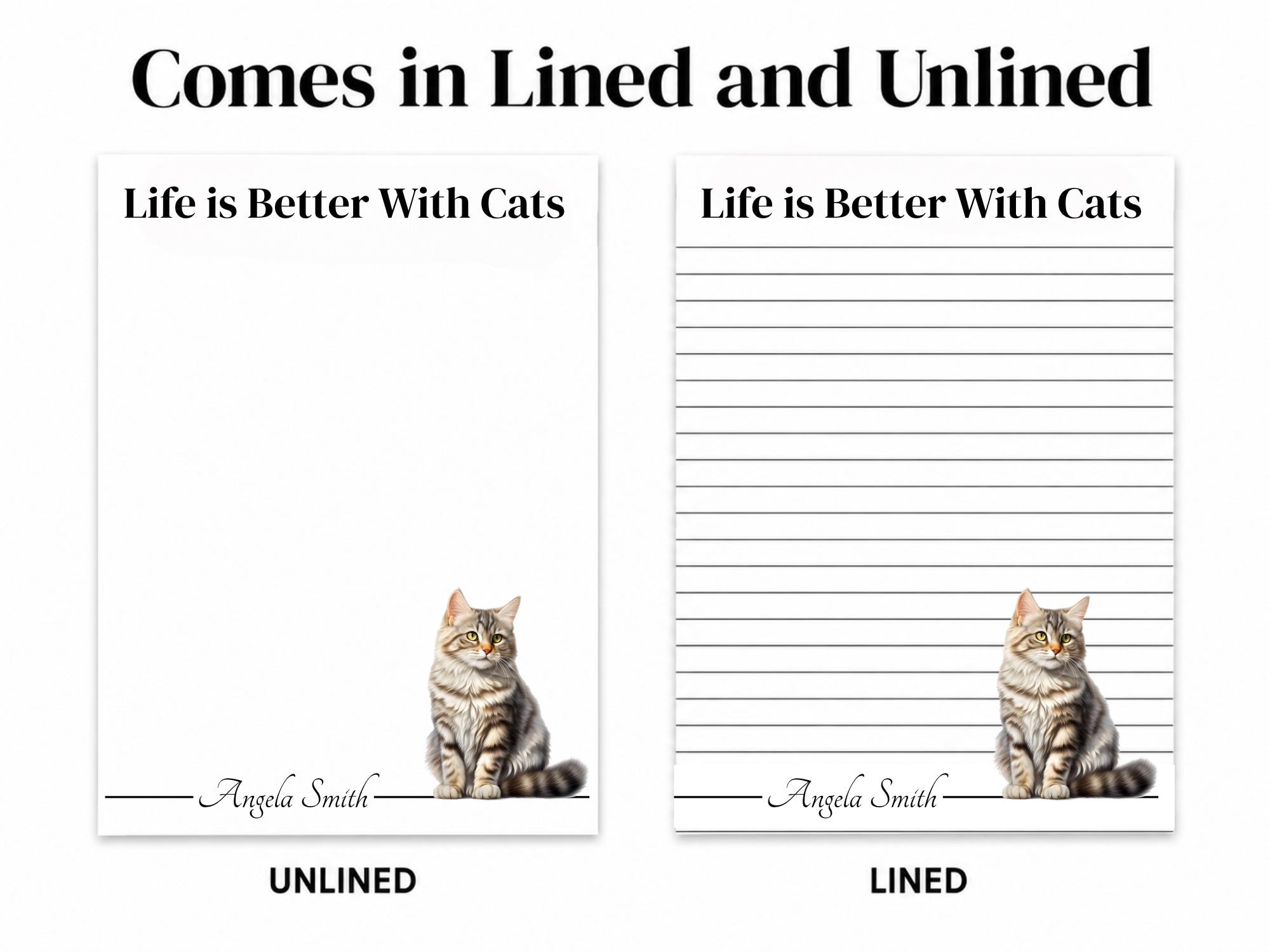Personalized Brown Tabby Cat Notepad | Lined or Unlined - Image 5
