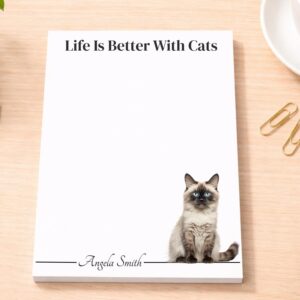 Personalized Seal Point Ragdoll Cat Notepad | Lined or Unlined
