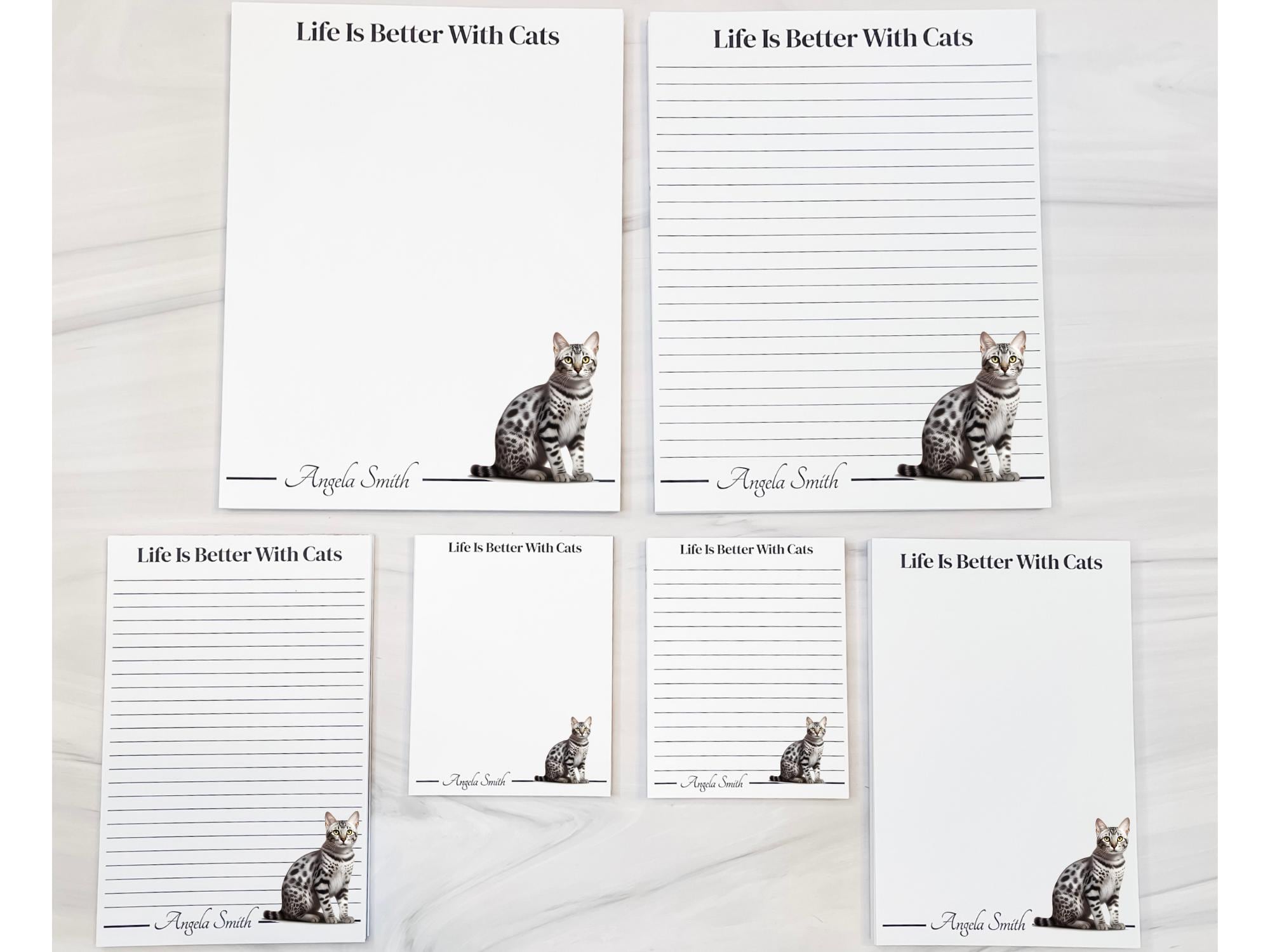 Personalized Egyptian Mau Cat Notepad | Lined or Unlined - Image 8