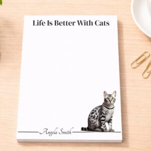 Personalized Egyptian Mau Cat Notepad | Lined or Unlined