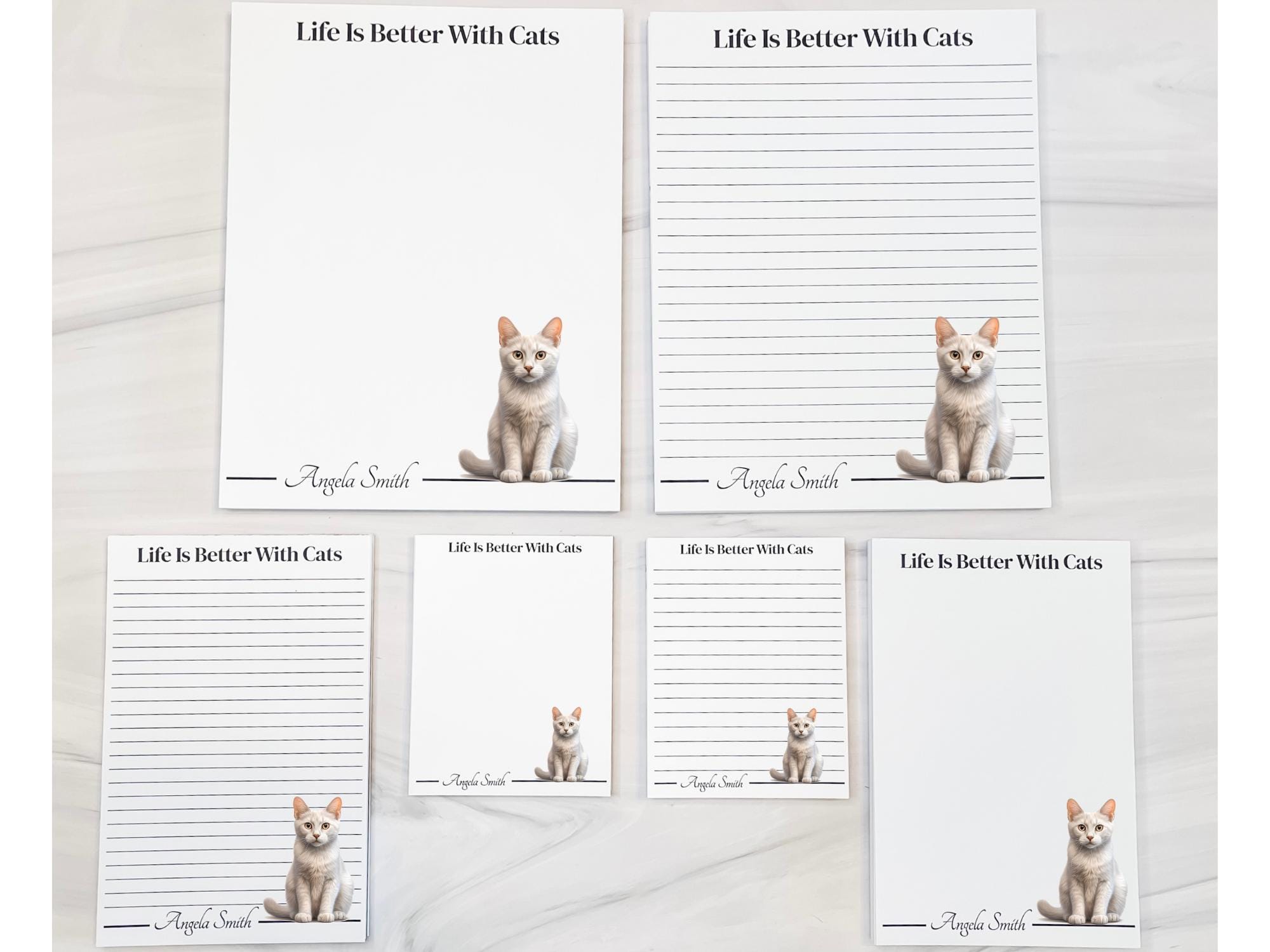 Personalized Cream Point Siamese Cat Notepad | Lined or Unlined - Image 8