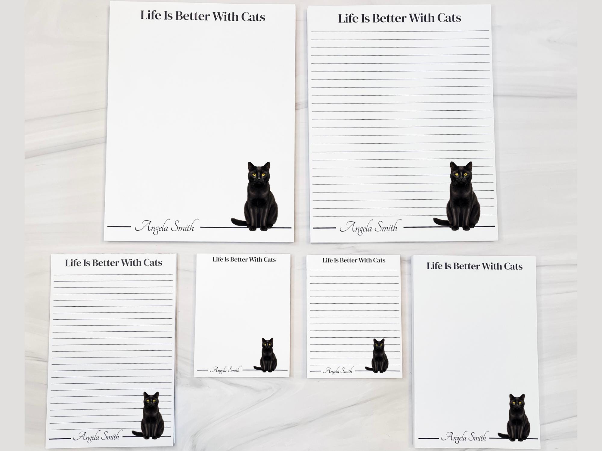 Personalized Black Cat Notepad | Lined or Unlined - Image 8