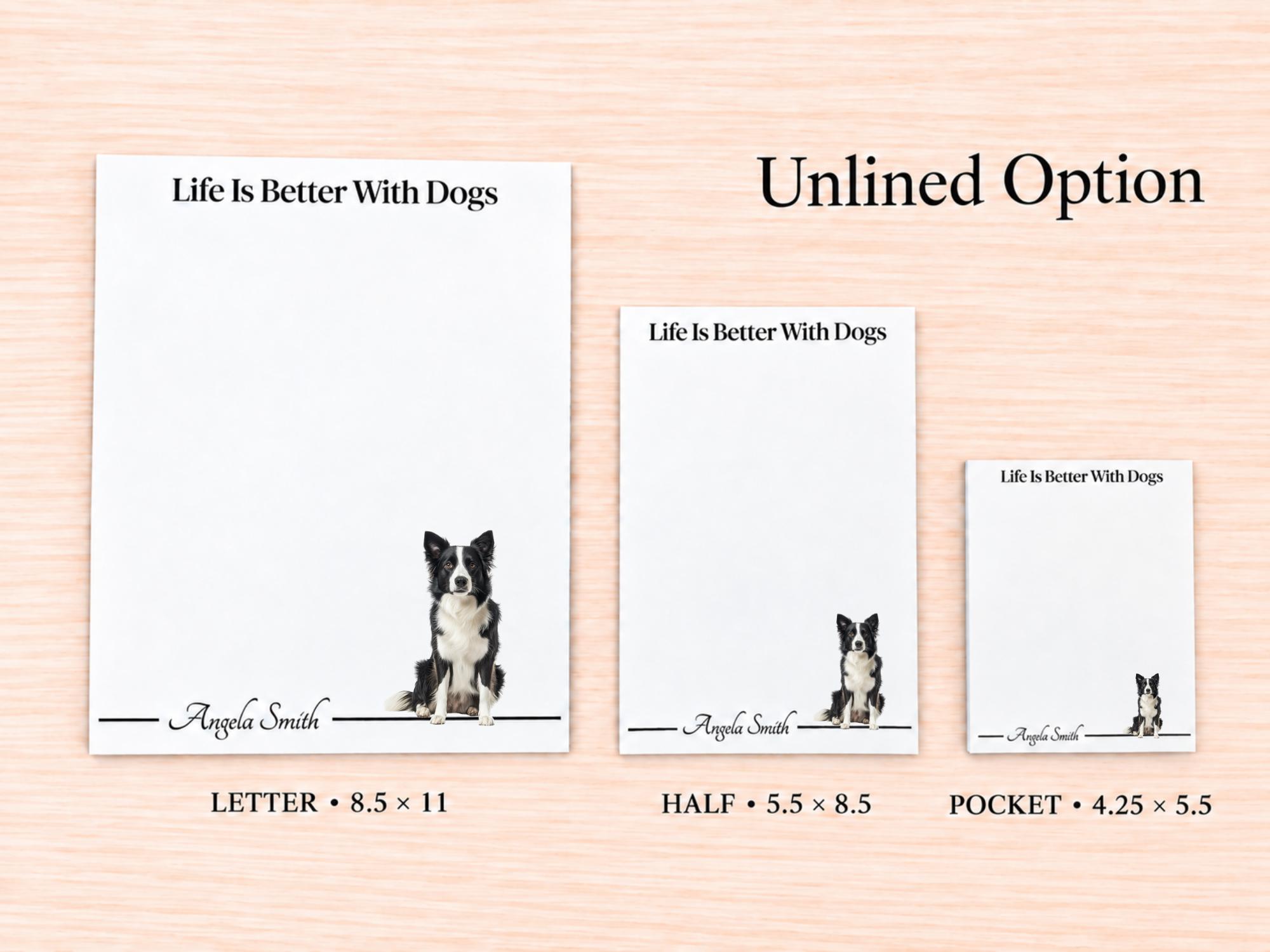 Border Collie Stationery Gift Box | Personalized Notepads and Vinyl Dog Stickers